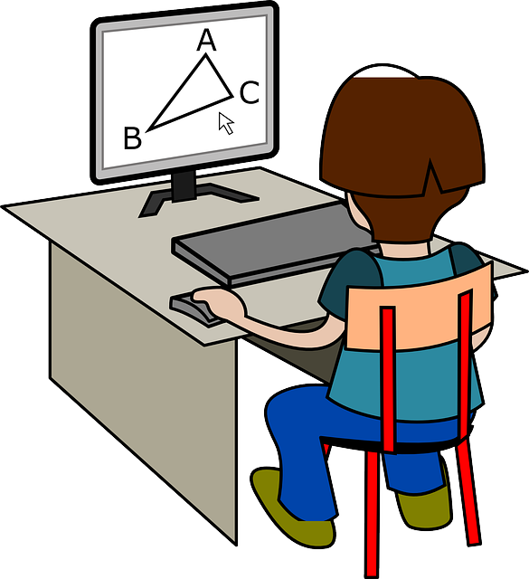 Ilustración de una persona delante del ordenador.