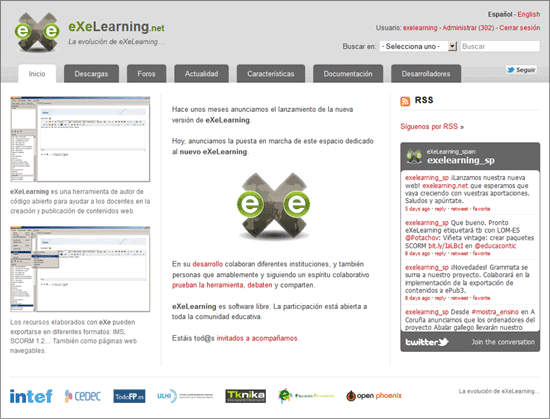 exelearning.net (página de inicio)
