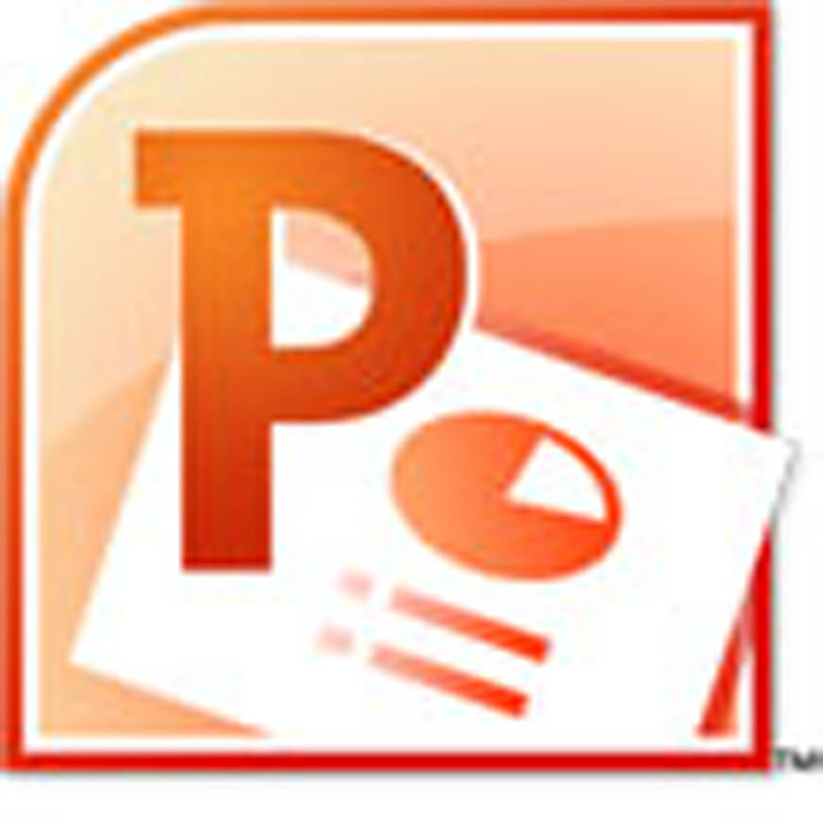 Icono de una letra P de color marrón, sobre una diapositiva en la que se ve un diagrama de sectores, todo en un recuadro del mismo color. 