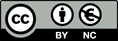Símbolo de Creative Commons y a su lado los iconos y nombres de las restricciones BY-NC