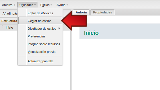 Utilidades > Gestor de estilos