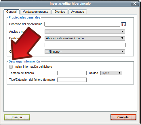 Insertar información de ficheros